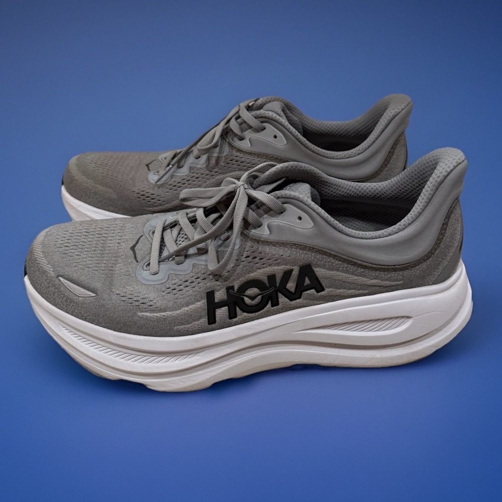 Hoka Bondi 9 Men's Size 10.5D Galactic Grey Stellar Grey Running Shoes Sneakers